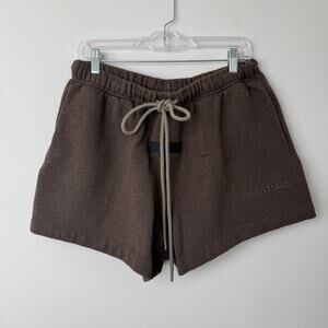 Essentials Fear of God Brown Sweatpant Cotton Blend Shorts Size Medium